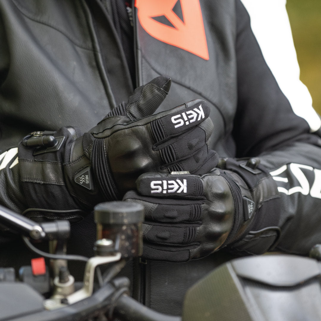 G601 Leather Heated Touring Gloves - Keis Heated Apparel